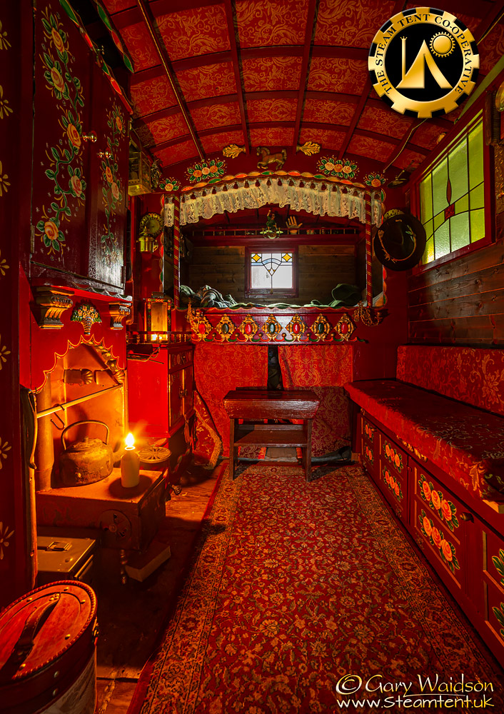 Living Van interior. The Steam Tent Co-operative.  Gary Waidson - www.Steamtent.uk