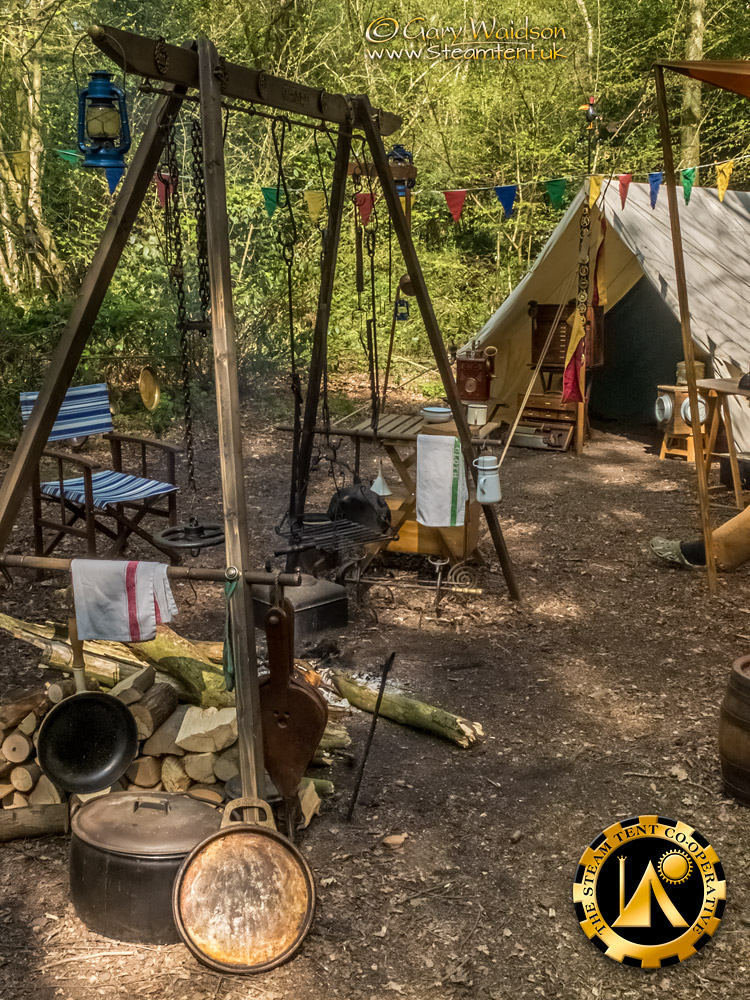 Utilitent and Fire Rig - The Easter Tea Party 2019 - The Steam Tent Co-operative. © Gary Waidson - www.Steamtent.uk