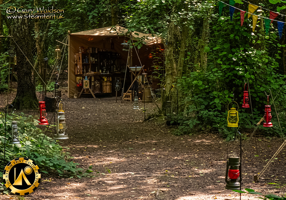 Steam Tent Corner at the Bushmoot 2024- The Steam Tent Co-operative. © Gary Waidson - www.Steamtent.uk
