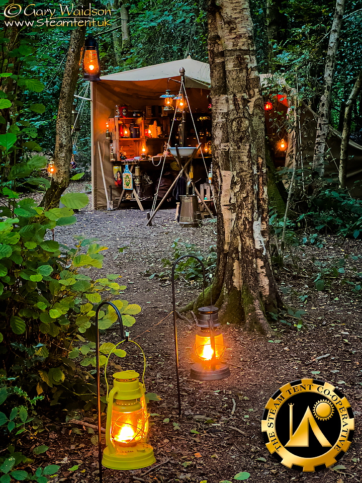 Steam Tent Corner at the Bushmoot 2024- The Steam Tent Co-operative. © Gary Waidson - www.Steamtent.uk