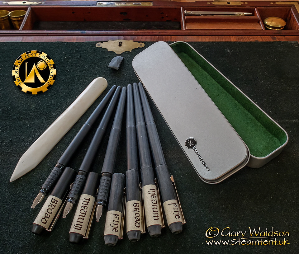 Manuscript Scribe Calligraphy Pens  -  The Steam Tent Co-operative.  Gary Waidson - www.Steamtent.uk