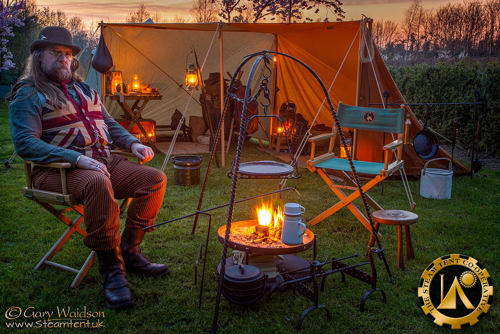 A simple Tarp arrangement. - The Steam Tent Co-operative.  Gary Waidson - www.Steamtent.uk