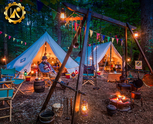 Steampunk camping at the Bushmoot 2018 - Steampunk Halloween - The Steam Tent Co-operative. The Steam Tent Co-operative. © Gary Waidson - www.Steamtent.uk