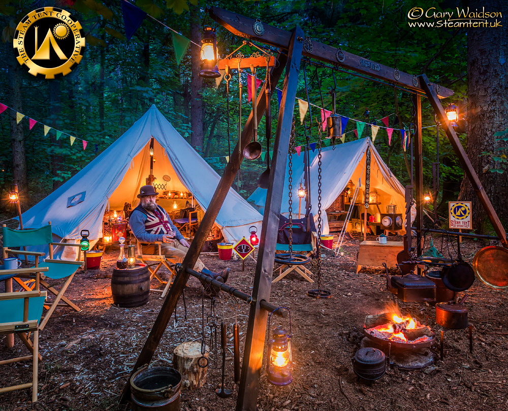 Wayland in Steam Tent Corner at the BushMoot - The Steam Tent Co-operative.  Gary Waidson - www.Steamtent.uk