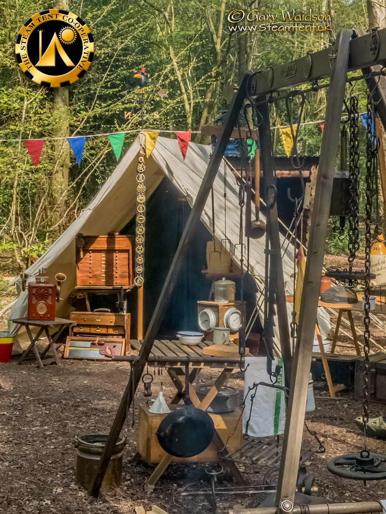 Fire Rig and Utilitent - The Easter Tea Party 2019 - The Steam Tent Co-operative. © Gary Waidson - www.Steamtent.uk