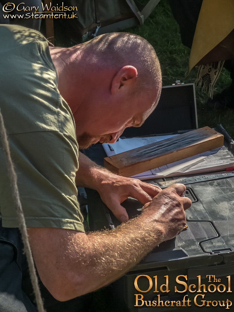 Leather  Workingt. The Steam Tent Co-operative.  Gary Waidson - www.Steamtent.uk