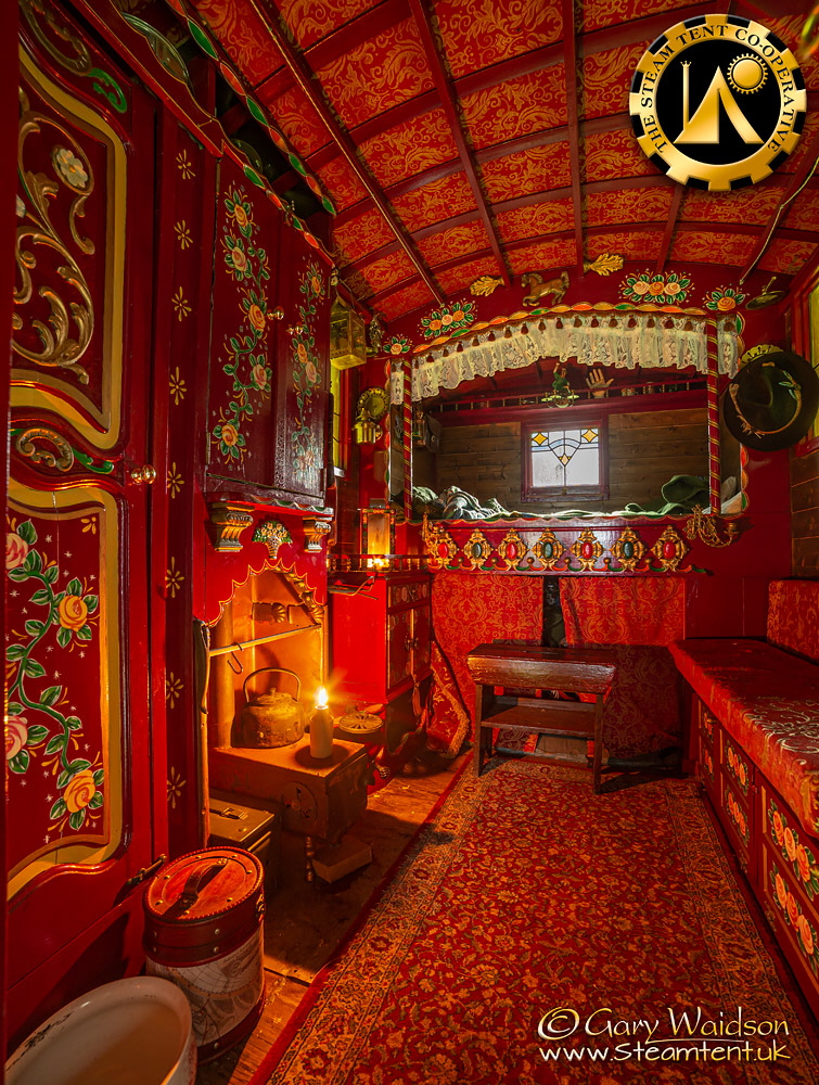 Living Van interior. The Steam Tent Co-operative.  Gary Waidson - www.Steamtent.uk